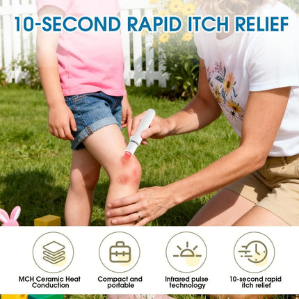 electric itch relief device, outdoor insect bites, camping safety gear, built-in battery, portable itch relief - White - Size routine