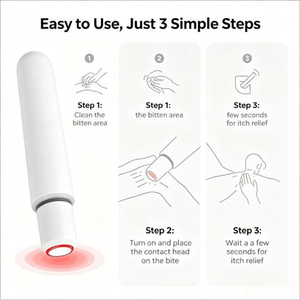 electric itch relief device, outdoor insect bites, camping safety gear, built-in battery, portable itch relief - White - Size routine