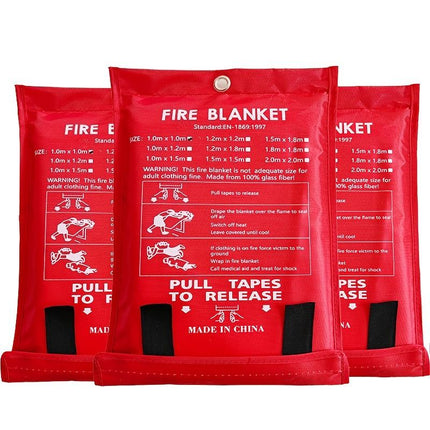 Fire Blanket Camping Safety Fire Resistant Blanket Camping Gear Australia Home - White - Size 3pcs-1M-1M