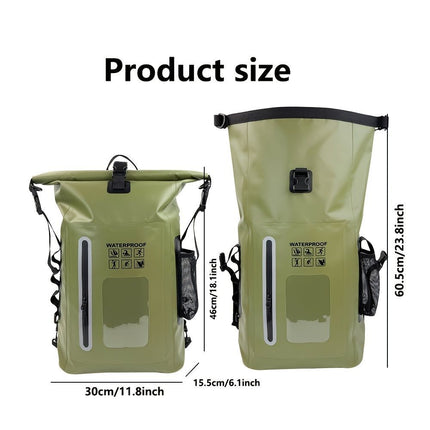 waterproof backpack, dry-wet separation, outdoor sports backpack, fishing backpack, camping backpack, canyoning backpack, swimming backpack, rafting backpack, waterproof gear, Australia outdoor backpack, hiking backpack water resistant - Camel - Size 25L