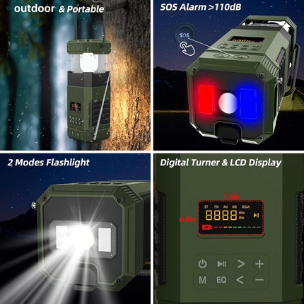 AM FM Radio, NOAA Weather Alert Radio (Green)