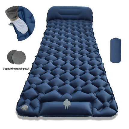 Camping Inflatable Mattress Breathable Camping Mattress Nylon Fabric Inflatable - Black - Size 190cm