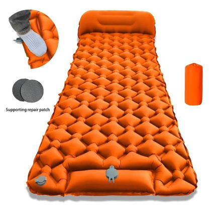 Camping Inflatable Mattress Breathable Camping Mattress Nylon Fabric Inflatable - Blue - Size 190cm