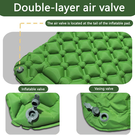 Camping Inflatable Mattress Breathable Camping Mattress Nylon Fabric Inflatable - Green - Size 190cm