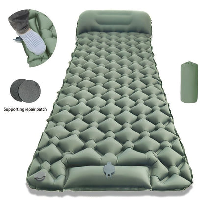 Camping Inflatable Mattress Breathable Camping Mattress Nylon Fabric Inflatable - navy blue - Size 190cm