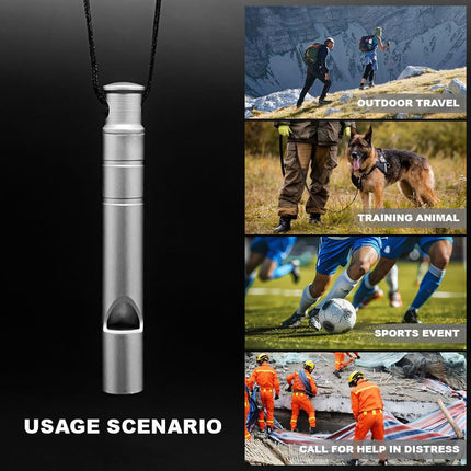 titanium alloy whistle, survival whistle, outdoor whistle, emergency whistle, high-frequency whistle, mountain climbing whistle, hiking whistle, camping whistle, safety whistle, Australia outdoor gear - Silver - Size 2PCS