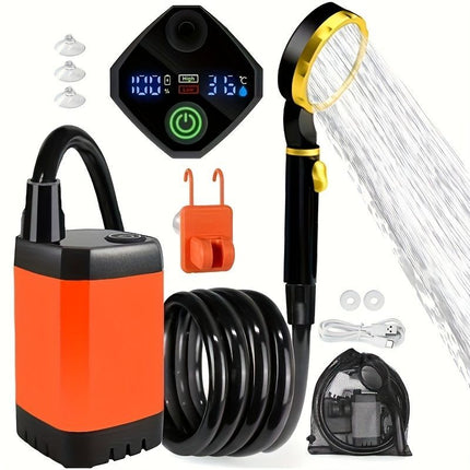 Portable Outdoor Shower Self-Priming Shower Rechargeable Shower Pump Camping - Green - Size 6000amh