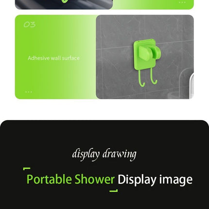 Portable Outdoor Shower Self-Priming Shower Rechargeable Shower Pump Camping - Green - Size 6000amh