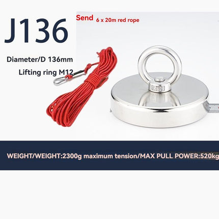neodymium fishing magnet, N52 magnet, magnet fishing kit, deep sea magnet, river magnet fishing, Sera Phina magnet, strong magnet for fishing, Australian magnet fishing gear - Silver - Size J80-20R
