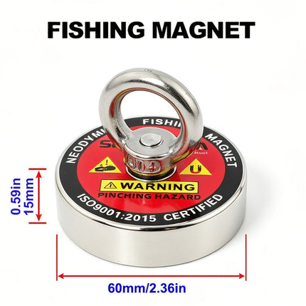 neodymium fishing magnet, N52 magnet, magnet fishing kit, deep sea magnet, river magnet fishing, Sera Phina magnet, strong magnet for fishing, Australian magnet fishing gear - Silver - Size 80kg-176IB