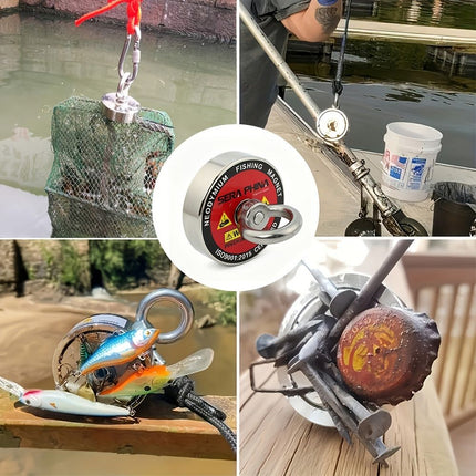 neodymium fishing magnet, N52 magnet, magnet fishing kit, deep sea magnet, river magnet fishing, Sera Phina magnet, strong magnet for fishing, Australian magnet fishing gear - Silver - Size 80kg-176IB