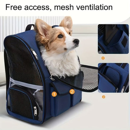Dog Carrier Backpack Pet Transport Bag Travel Accessory For Dogs Dog Supplies - Gray - Size routine