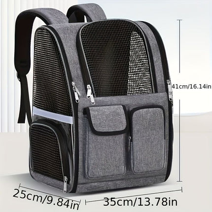 Dog Carrier Backpack Pet Transport Bag Travel Accessory For Dogs Dog Supplies - Gray - Size routine