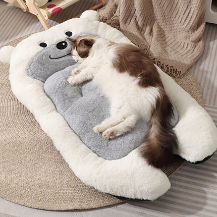 dog bed, bear shaped dog bed, thickened dog bed, enlarged dog bed, all season dog bed, comfortable dog bed, Australia, soft plush dog bed, machine washable dog bed - beige - Size XL-15kg