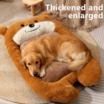 dog bed, bear shaped dog bed, thickened dog bed, enlarged dog bed, all season dog bed, comfortable dog bed, Australia, soft plush dog bed, machine washable dog bed - light green - Size M-5kg