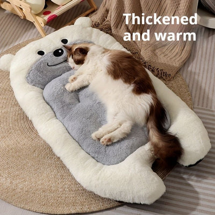 dog bed, bear shaped dog bed, thickened dog bed, enlarged dog bed, all season dog bed, comfortable dog bed, Australia, soft plush dog bed, machine washable dog bed - light green - Size L-10kg
