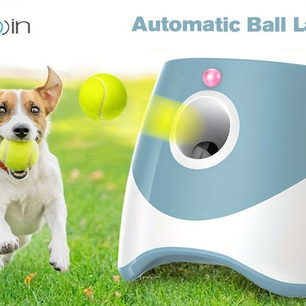 automatic dog ball launcher, dog ball thrower, rechargeable dog ball thrower, interactive dog toy, dog tennis ball launcher, fetch toy for dogs, indoor dog toy, outdoor dog toy, high energy dog toy, Australian dog toy - Blue - Size L