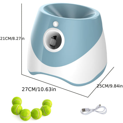 automatic dog ball launcher, dog ball thrower, rechargeable dog ball thrower, interactive dog toy, dog tennis ball launcher, fetch toy for dogs, indoor dog toy, outdoor dog toy, high energy dog toy, Australian dog toy - Blue - Size L
