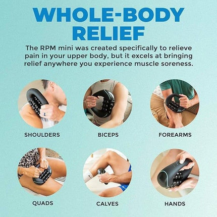 rolling wheel massager, percussion massager, deep tissue massage, muscle recovery, full body massage, 3 speed massager, sports recovery, Australian massage device - Black - Size Massage accessories