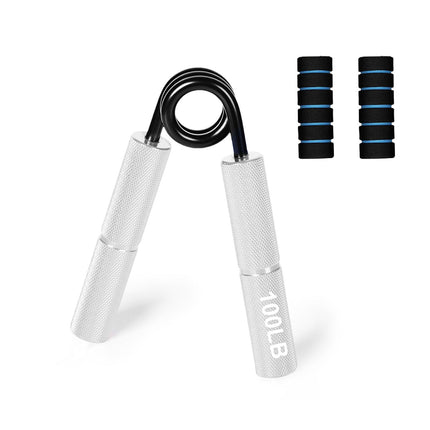 hand grip strengthener, grip strength trainer, home fitness equipment, men's arm workout, wrist strengthener, finger strength tool, spring steel grip, adjustable resistance, 350lb grip, forearm exercise equipment - Black - Size 2PCS