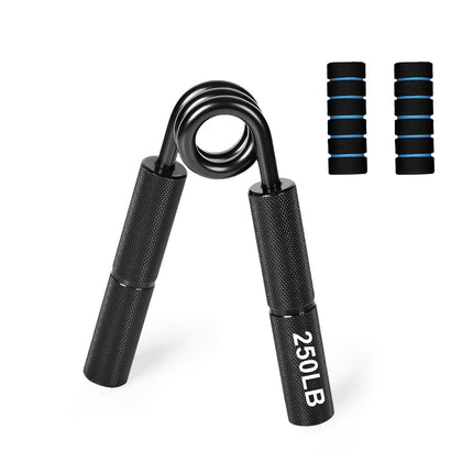 hand grip strengthener, grip strength trainer, home fitness equipment, men's arm workout, wrist strengthener, finger strength tool, spring steel grip, adjustable resistance, 350lb grip, forearm exercise equipment - Black - Size 2PCS