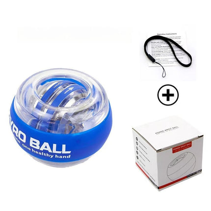 wrist strength gyro ball, self-starting gyro ball, hand and arm trainer, grip strengthener, forearm exerciser, home fitness equipment, office workout tool, carpal tunnel prevention, Australian fitness - Black - Size There is a light