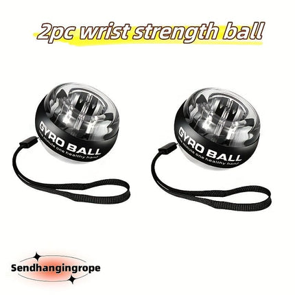 wrist strength gyro ball, self-starting gyro ball, hand and arm trainer, grip strengthener, forearm exerciser, home fitness equipment, office workout tool, carpal tunnel prevention, Australian fitness - Blue - Size There is a light
