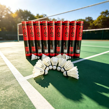 Deerway, badminton shuttlecocks, full round shuttlecocks, 12 pack shuttlecocks, indoor badminton shuttlecocks, outdoor badminton shuttlecocks, durable shuttlecocks, stable flight shuttlecocks, badminton training equipment, Australia badminton gear - Red -