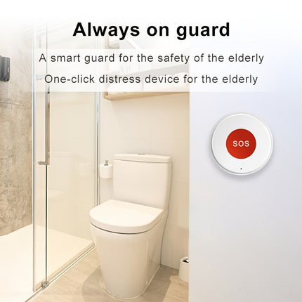 elderly emergency button, SOS medical alarm, wireless emergency system, remote notification, one-click call, senior safety device, care alert button, fall detection alternative, GPS medical alert, personal emergency response system - White - Size 1PCS