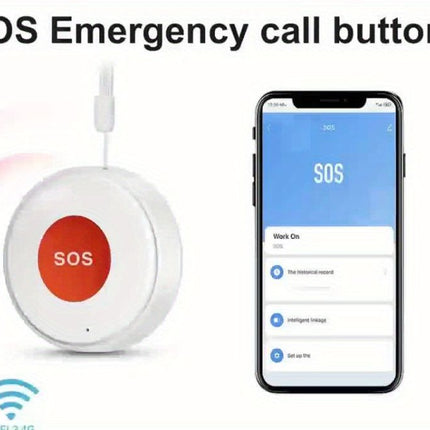 elderly emergency button, SOS medical alarm, wireless emergency system, remote notification, one-click call, senior safety device, care alert button, fall detection alternative, GPS medical alert, personal emergency response system - White - Size 1PCS