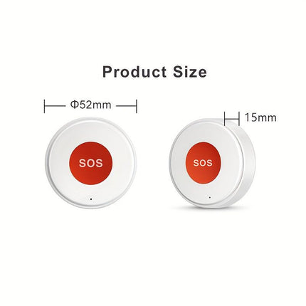 elderly emergency button, SOS medical alarm, wireless emergency system, remote notification, one-click call, senior safety device, care alert button, fall detection alternative, GPS medical alert, personal emergency response system - White - Size 2PCS