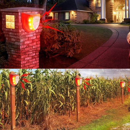 solar animal repellent, solar powered animal deterrent, dog barking sound repellent, gun shot sound repellent, wild boar repellent Australia, pest control for garden, farm animal deterrent, solar pest repeller - Red - Size æ„Ÿåº”æ¬¾
