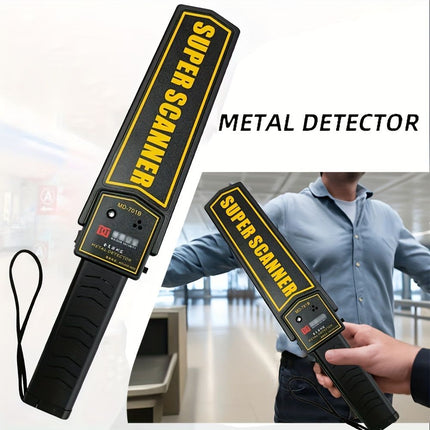 hand-held metal detector, portable security scanner, adjustable sensitivity metal detector, battery-powered metal detector, body search metal detector, security equipment Australia, professional metal detector - Black - Size Battery - powered version