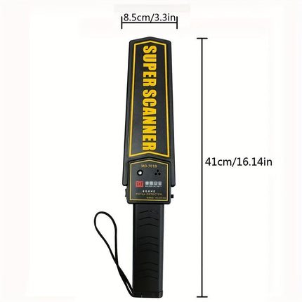 hand-held metal detector, portable security scanner, adjustable sensitivity metal detector, battery-powered metal detector, body search metal detector, security equipment Australia, professional metal detector - Black - Size Battery - powered version