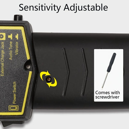 hand-held metal detector, portable security scanner, adjustable sensitivity metal detector, battery-powered metal detector, body search metal detector, security equipment Australia, professional metal detector - Black - Size Battery - powered version