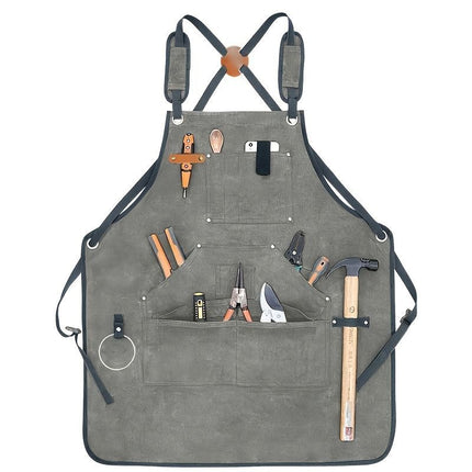 Waterproof Apron Utility Apron Work Apron Industrial Apron Tool Storage Apron - Black - Size regular