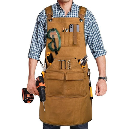 Waterproof Apron Utility Apron Work Apron Industrial Apron Tool Storage Apron - Gray - Size regular