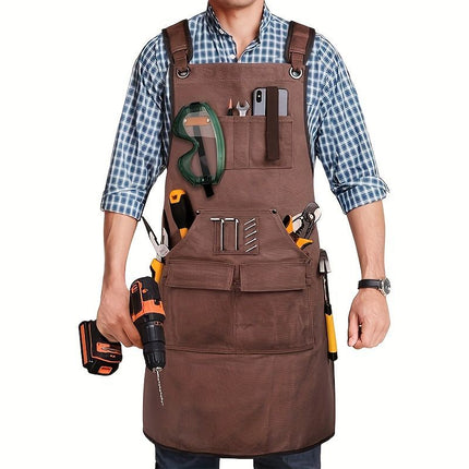 Waterproof Apron Utility Apron Work Apron Industrial Apron Tool Storage Apron - Gray - Size regular