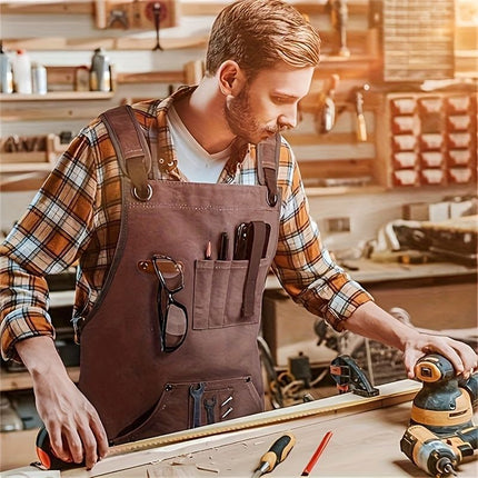 Waterproof Apron Utility Apron Work Apron Industrial Apron Tool Storage Apron - Gray - Size regular