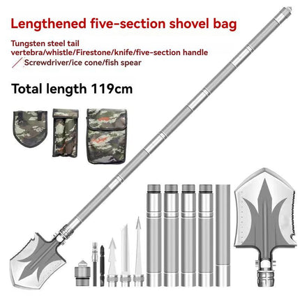 multifunctional military shovel, outdoor folding shovel, survival gear, heavy-duty spade, camping tool, hiking shovel, Australian outdoor gear, detachable shovel, emergency tool - Black - Size 96CM