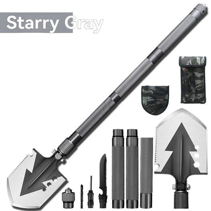 multifunctional military shovel, outdoor folding shovel, survival gear, heavy-duty spade, camping tool, hiking shovel, Australian outdoor gear, detachable shovel, emergency tool - Silver - Size 112CM
