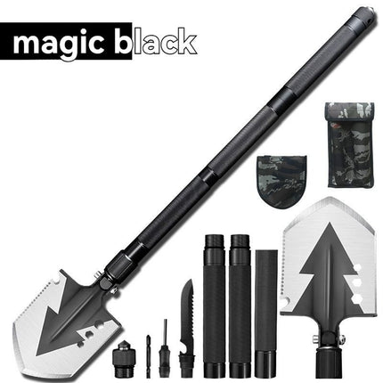 multifunctional military shovel, outdoor folding shovel, survival gear, heavy-duty spade, camping tool, hiking shovel, Australian outdoor gear, detachable shovel, emergency tool - Silver - Size 96CM