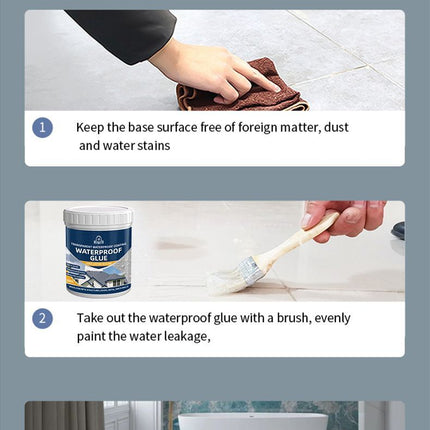 transparent waterproof coating, clear sealant, waterproof sealant Australia, RV waterproofing, roof waterproofing, wall waterproofing, window waterproofing, gutter waterproofing, pipe waterproofing, outdoor sealant, DIY waterproofing - White - Size 1000ml
