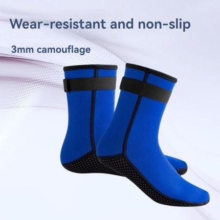 unisex diving socks, 3MM neoprene socks, mid-calf diving socks, hook-and-loop diving socks, water sports socks, diving snorkeling socks, beach volleyball socks, Australia diving gear, neoprene socks for men and women - Green - Size XXS