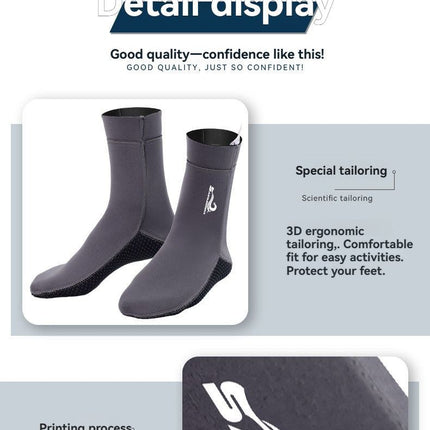 unisex diving socks, 3MM neoprene socks, mid-calf diving socks, hook-and-loop diving socks, water sports socks, diving snorkeling socks, beach volleyball socks, Australia diving gear, neoprene socks for men and women - Cyan - Size L