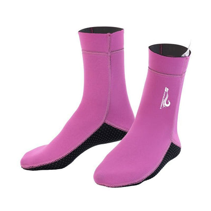 unisex diving socks, 3MM neoprene socks, mid-calf diving socks, hook-and-loop diving socks, water sports socks, diving snorkeling socks, beach volleyball socks, Australia diving gear, neoprene socks for men and women - Cyan - Size XL