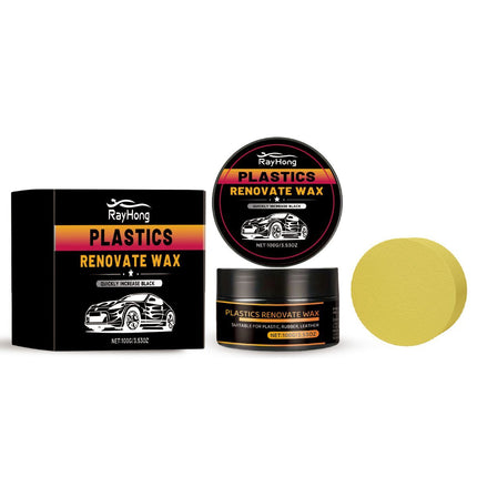 Car Plastic Renovate Wax Australian Car Care Plastic Restoration Wax Car Trim - White - Size 100g-2pcs
