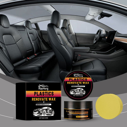 Car Plastic Renovate Wax Australian Car Care Plastic Restoration Wax Car Trim - White - Size 100g-2pcs