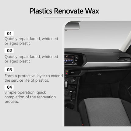 Car Plastic Renovate Wax Australian Car Care Plastic Restoration Wax Car Trim - White - Size 100g-2pcs