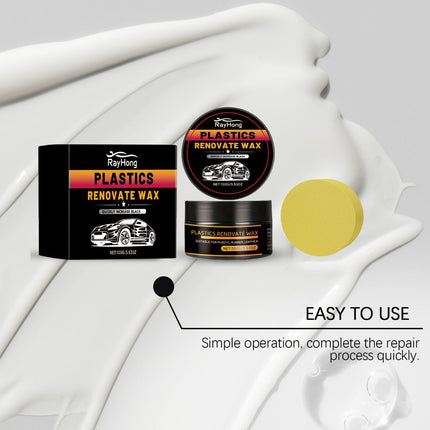 Car Plastic Renovate Wax Australian Car Care Plastic Restoration Wax Car Trim - White - Size 100g-2pcs